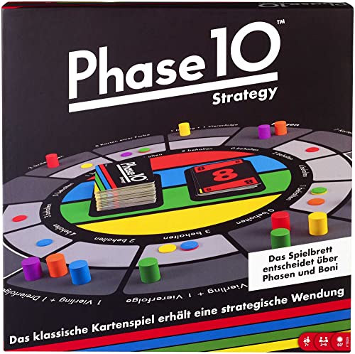 mattel games phase 10 brettspiel für familien, 2-6 spieler, ab 7 jahren