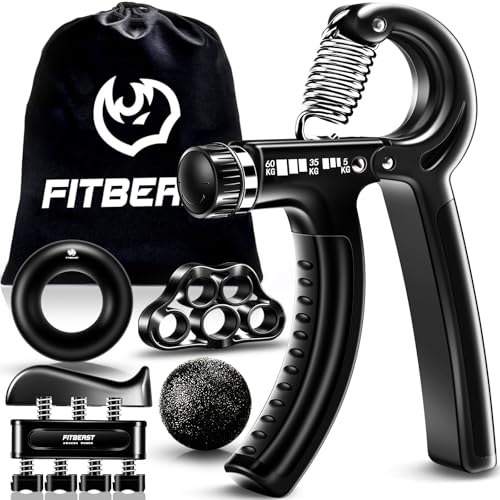 handtrainer fingertrainer set von fitbeast - 5er-pack, verstellbarer grip, stressabbau kugel