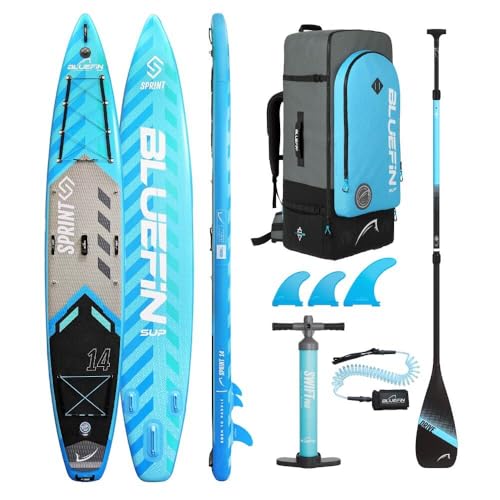 stand up paddle board kit bluefin 14' sprint, blau