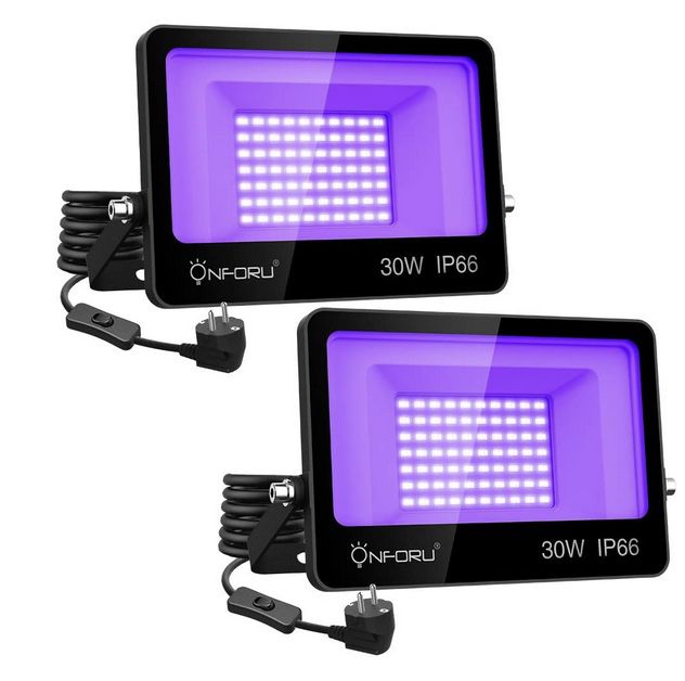 onforu 2x 30W schwarzlicht led strahler, 16,99 statt 34