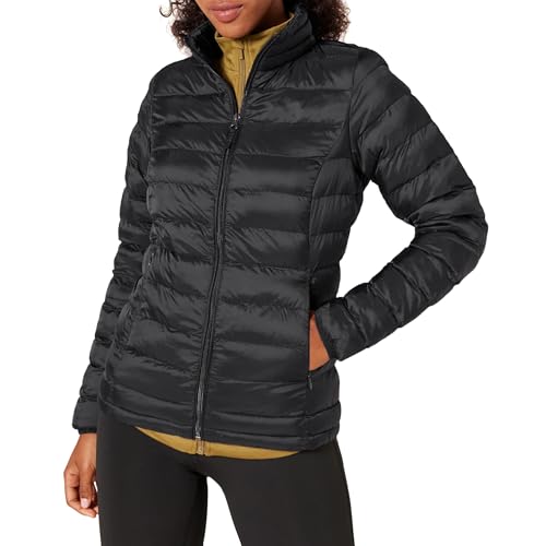 damen wasserabweisende packbare pufferjacke amazon essentials schwarz in übergröße, m