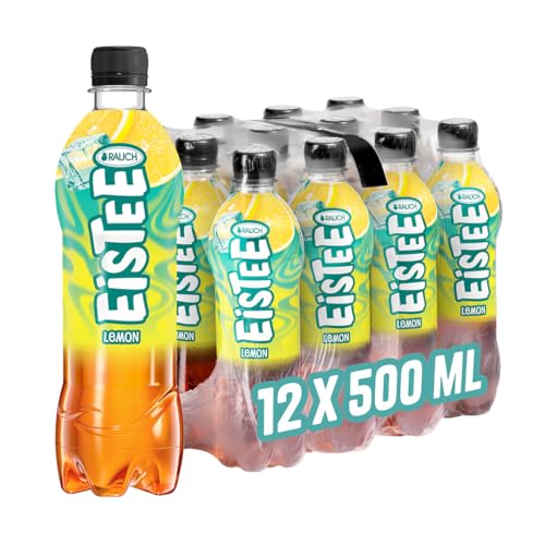 rauch eistee lemon 12x 500ml, erfrischend mit zitronengeschmack, schwarztee hagebutte