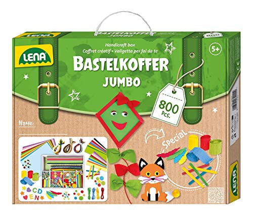 lena jumbo bastelkoffer 800 teile kunstartikel basteln für kinder