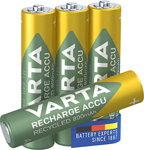 varta aaa akkus wiederaufladbar 800 mAh ni-mh 4 stück aus 21% recyclingmaterial
