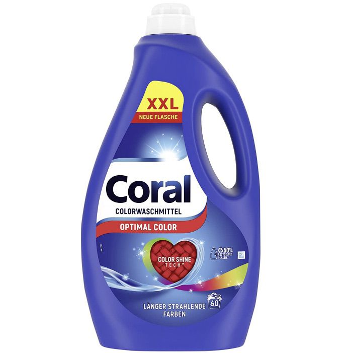 coral colorwaschmittel 3l optimal color xxl ab 8 euro statt 10 euro