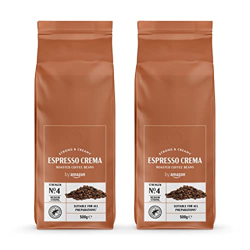 espresso crema röstkaffee ganze bohnen 1kg by amazon, rainforest alliance zertifiziert