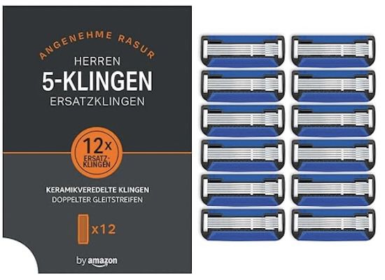 5-fach herrenrasierer klingen 12x von amazon für 12,05 statt 18