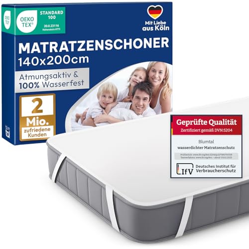 blumtal matratzenschoner 140x200 cm wasserdicht, waschbar, oeko-tex zertifiziert