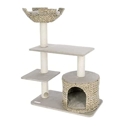 kratzbaum für katzen kerbl 81592 banana leaf jade beige 70x38x102 cm