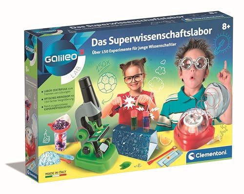 Clementoni Galileo Lab  wissenschaftslabor mit mikroskop, zentrifuge, 150 versuche