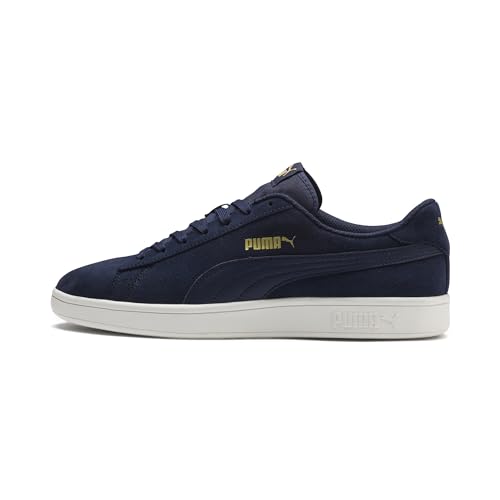 puma smash v2 low-top sneakers unisex, peacoat-gold-weiß, 36 eu
