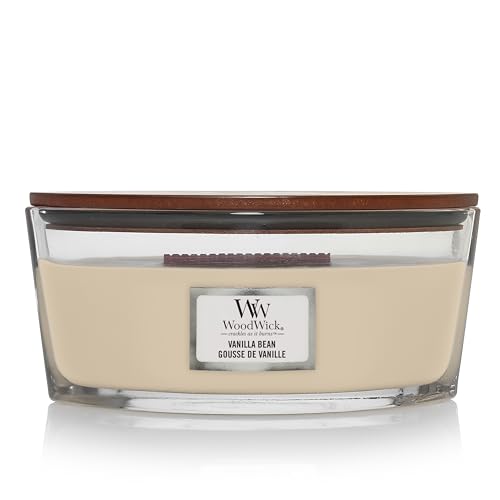 woodwick duftkerze vanilla bean im sanduhrglas, knisternder docht, 60 stunden brenndauer