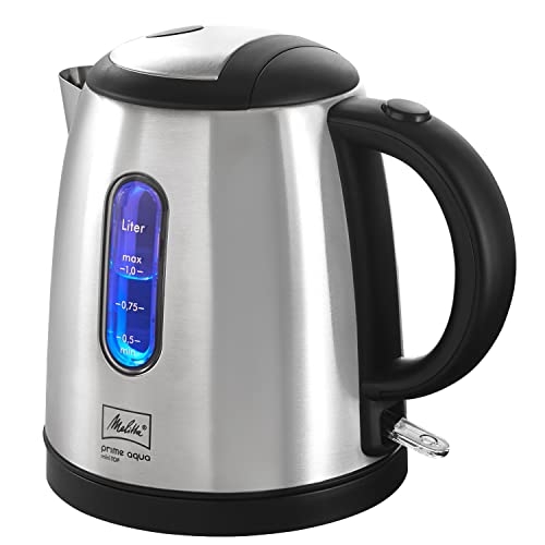 wasserkocher melitta prime aqua mini top edelstahl 1,0 l 2200 w externe wasserstandsanzeige