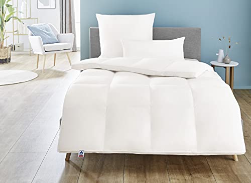 irisette nora daunenbett 135 x 200 cm 100% baumwolle mit aufbewahrungstasche weiß