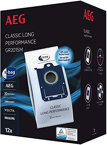 aeg s-bag staubbeutel classic long performance 12 synthetik staubsaugerbeutel