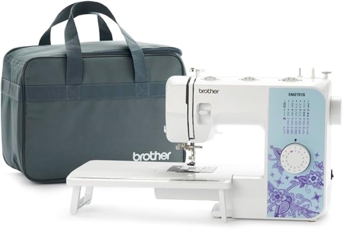 brother xm2701s nähmaschine mit tisch, tasche, 27 programmen, freiarm, automatischer einfädler
