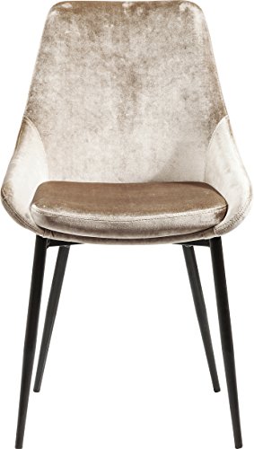 kare design stuhl east side pearl beige esszimmerstuhl samtoptik stahlfüße 95x52x63 cm