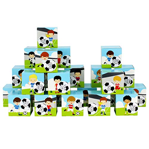 papierdrachen diy adventskalender fußball spieler grün 24 kisten zum füllen 2024