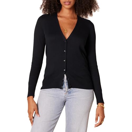 amazon essentials damen cardigan v-ausschnitt schwarz übergröße xl
