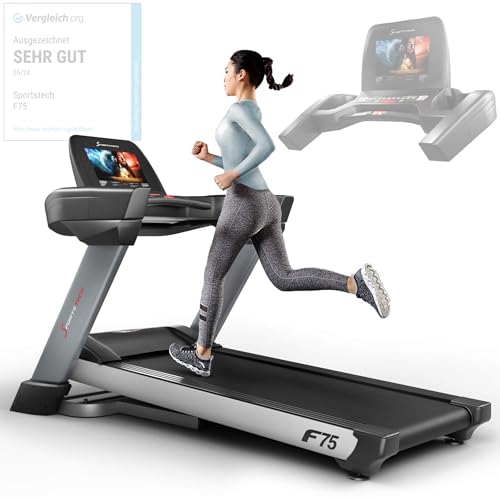 sportstech f75 laufband mit 580x1600mm lauffläche, 20km/h, 5HP, 200kg belastbar