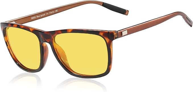 duco polarisierte nachtsichtbrille für blendfreies fahren - model 3029 tortoise