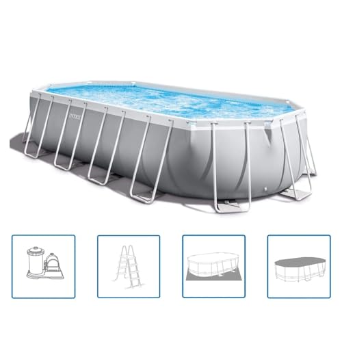 Produktbild: intex prism frame oval pool 610 x 305 x 122 cm, aufstellpool, gartenpool