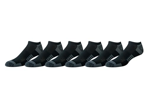 Herren Funktions-Sport-Socken No-Show, gepolstert, Baumwolle, 6 Paar