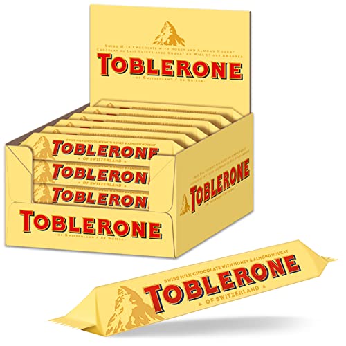 toblerone schokolade riegel mit honig- und mandelnougat, 24x35g Thekendisplay