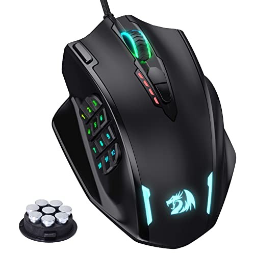 Redragon M908 Impact RGB LED Gaming-Maus, 20 programmierbare Tasten, 12.400 DPI