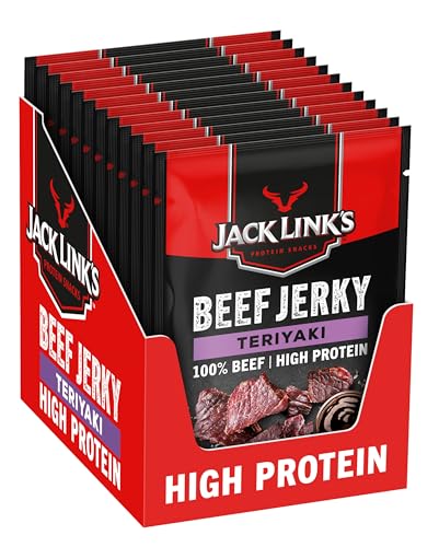 beef jerky teriyaki 12er pack von jack links  protein snacks für fitness und outdoor