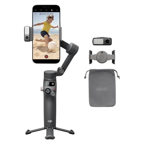 dji osmo mobile 7p gimbal stabilisator für smartphone, 3-achsen, tracking, beleuchtung, stativ