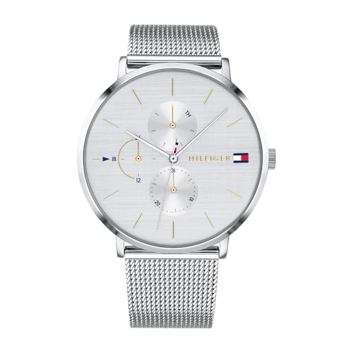 tommy hilfiger damen quartz uhr mit mehrfarbigem zifferblatt und edelstahlarmband - 1781942