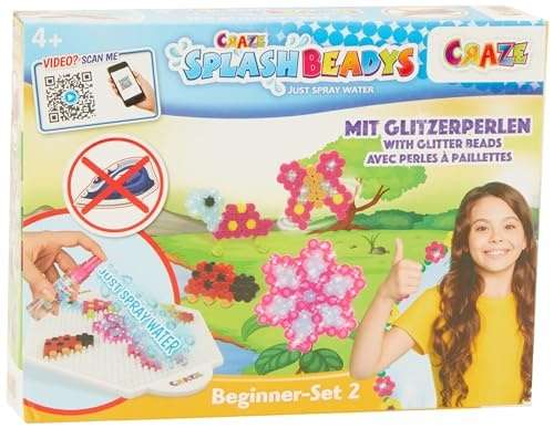 Craze Splash BEADYS Steckperlen Set für Kinder, Bügelperlen ohne Bügeln, 5mm Wasserperlen, Bastelset für Mädchen