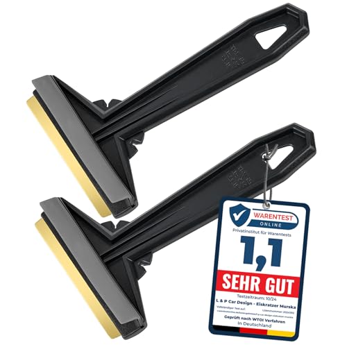 eiskratzer auto 2 stück testsieger 2024 murska messing scheibenkratzer schwarz-grau