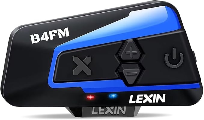 lexin b4fm motorroller intercom mit kopfhörer bis zu 10 fahrzeugen, 2000 m reichweite, geräuschunterdrückung