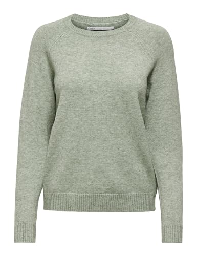 only strickpullover damen hellgrün langarm basic rundhals größe s regular fit