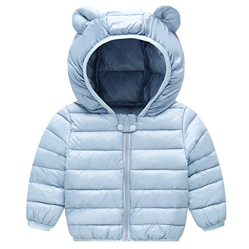 baby jacke winter mantel kapuzenjacke ultraleicht blau 3-4 jahre