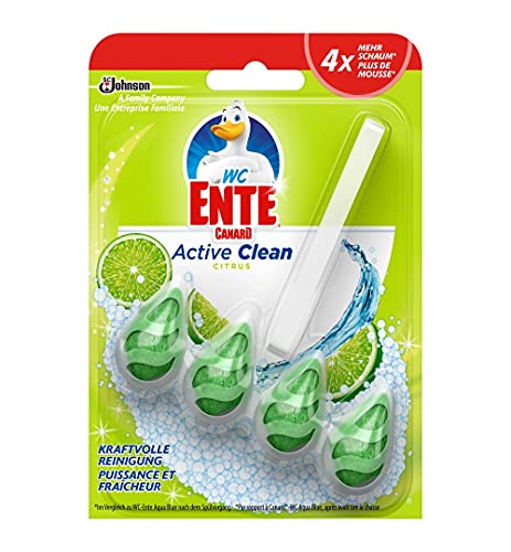 WC-Ente Active Clean WC Duftspüler-Einhänger, Citrus Splash-Duft, 38,6 g, effektiver WC-Reiniger