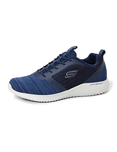 skechers herren sneaker bounder navy mesh pu trim 46 eu