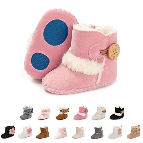 edoton schneestiefel baby mädchen winterschuhe krippe 0-6 monate rosa