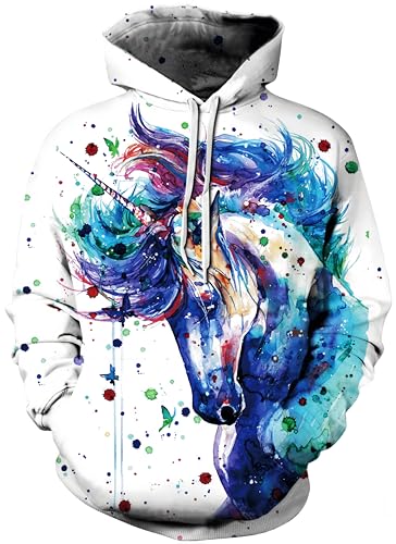 ocean plus hoodie herren kapuzenpullover einhorn grafik mit kängurutasche, xxl/3xl