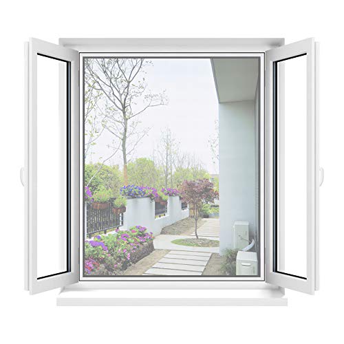 apalus fliegengitter für fenster, zuschneidbar bis 130 x 150 cm, weiß