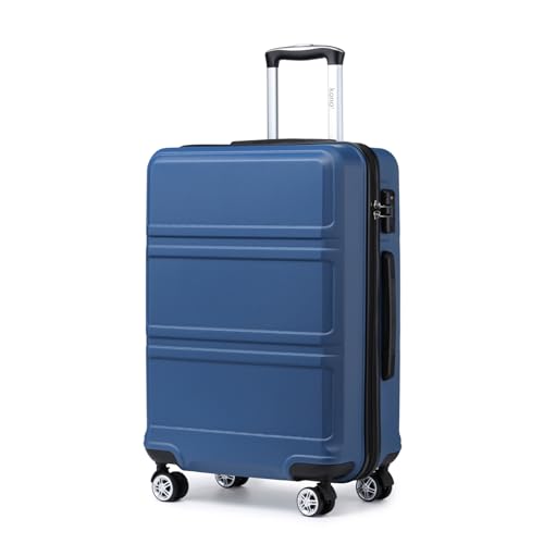 kono trolley handgepäck koffer 55cm leicht hartschale mit 4 rollen und tsa schloss dunkelblau