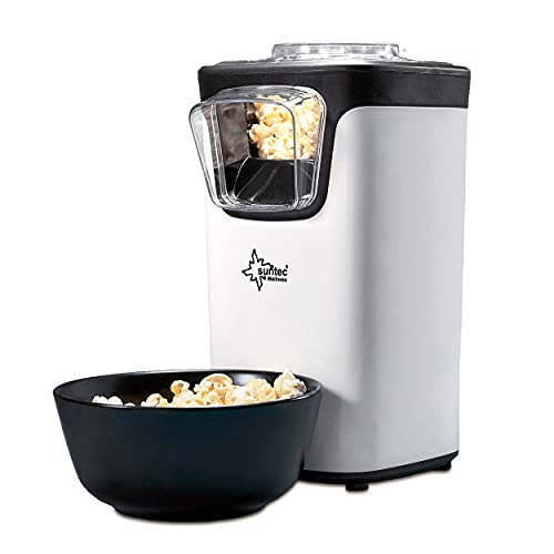 suntec popcornmaschine pop-8618 fettfrei, heißluft mini maker für zuhause