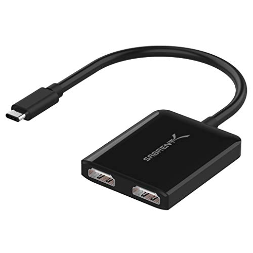 Produktbild: sabrent usb-c dual hdmi adapter 4k 60hz externe grafikkarte dual-monitor windows