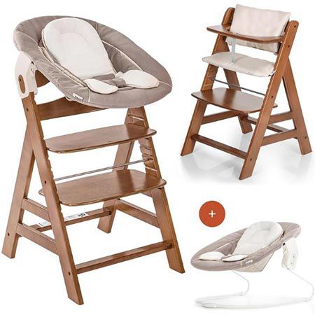 hauck alpha+ hochstuhl mit newborn set und 2in1 bouncer für 139,90