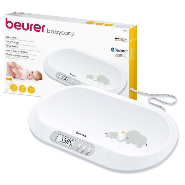 Babywaage Beurer BY 90 mit Kosmetikfunktion für strampelnde Babys