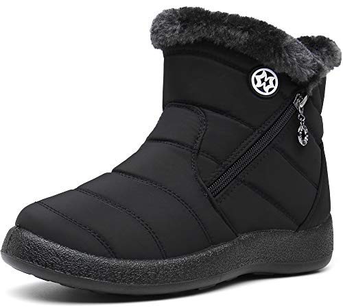 gaatpot damen winterstiefel wasserdicht warm gefüttert kurzschaft schneestiefel boots