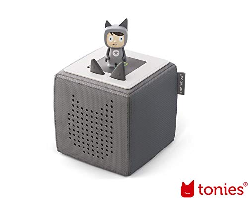 tonies toniebox starter set mit kreativer figur, audioplayer für kinder, anthrazit