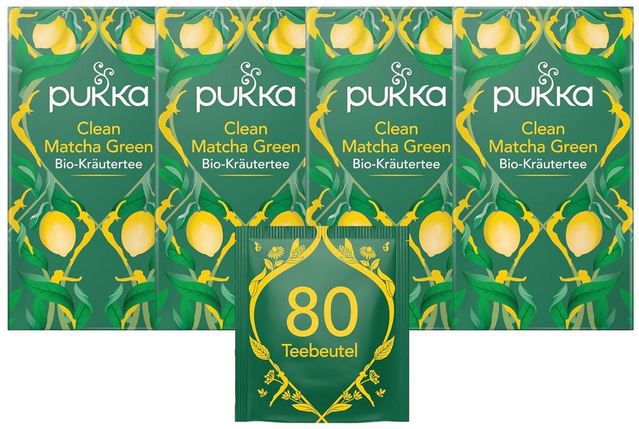 pukka bio kräutertee clean matcha green 4 x 20er pack ab 14,37 Euro